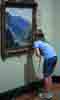 [Lucy examining Monet's Ravin de la Petite Creuse at the Boston Museum of Fine Arts]