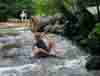[Watersliding at Screw Auger Falls, Maine]
